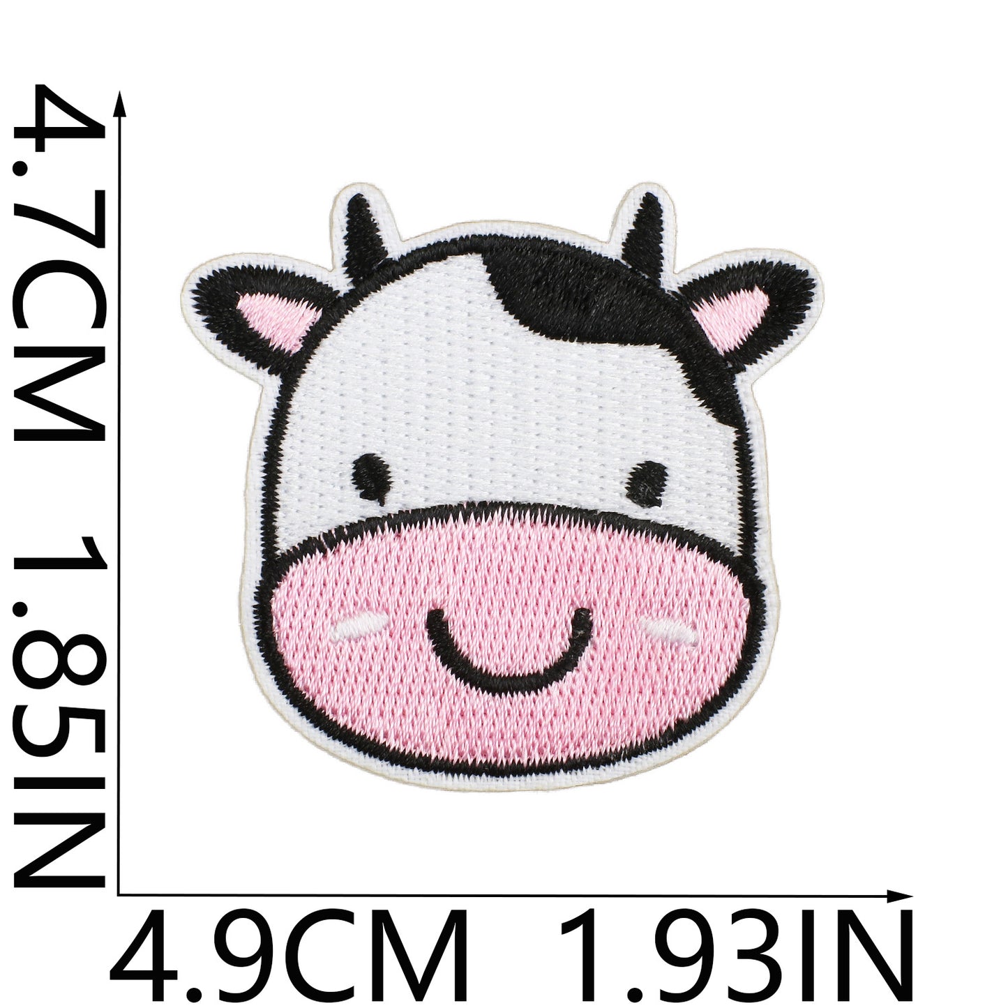 Iron-on Cute Kawaii Cow Embroidered Patch