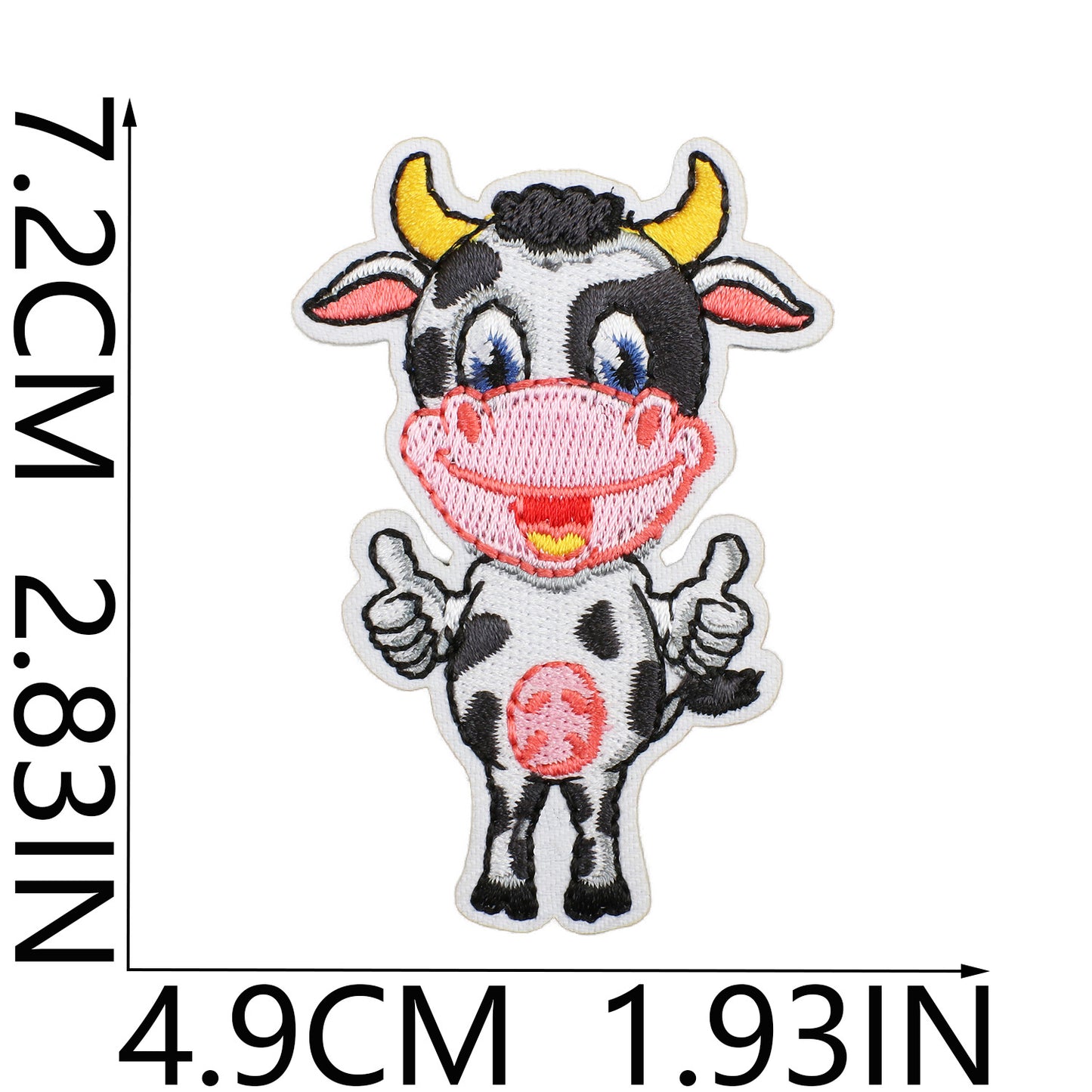 Iron-on Cute Kawaii Cow Embroidered Patch