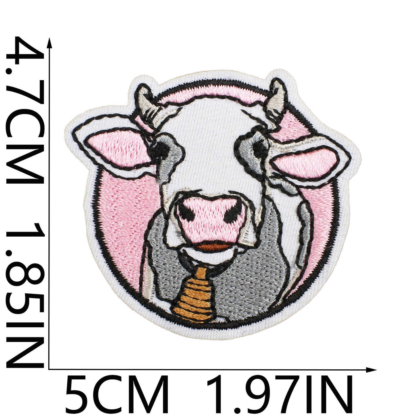 Iron-on Cute Kawaii Cow Embroidered Patch