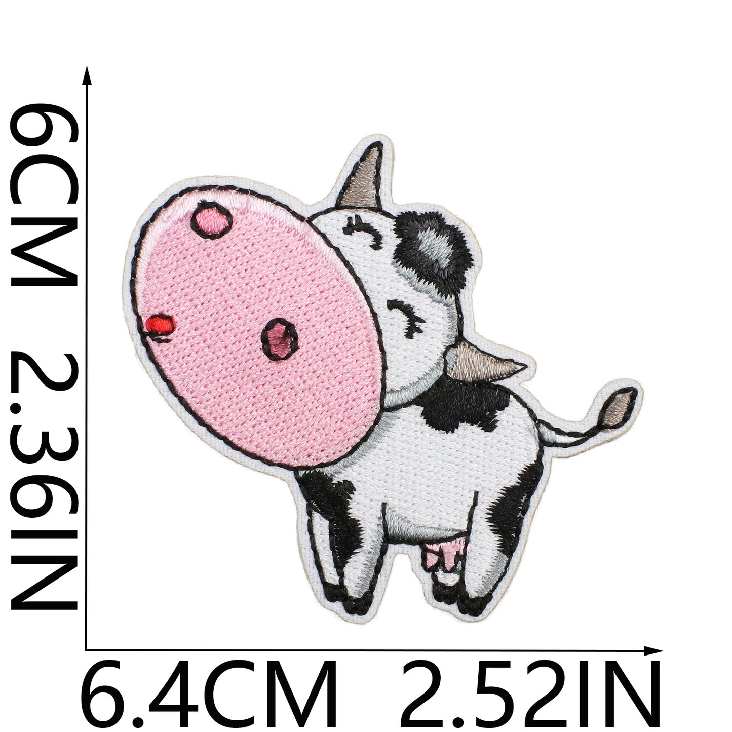 Iron-on Cute Kawaii Cow Embroidered Patch