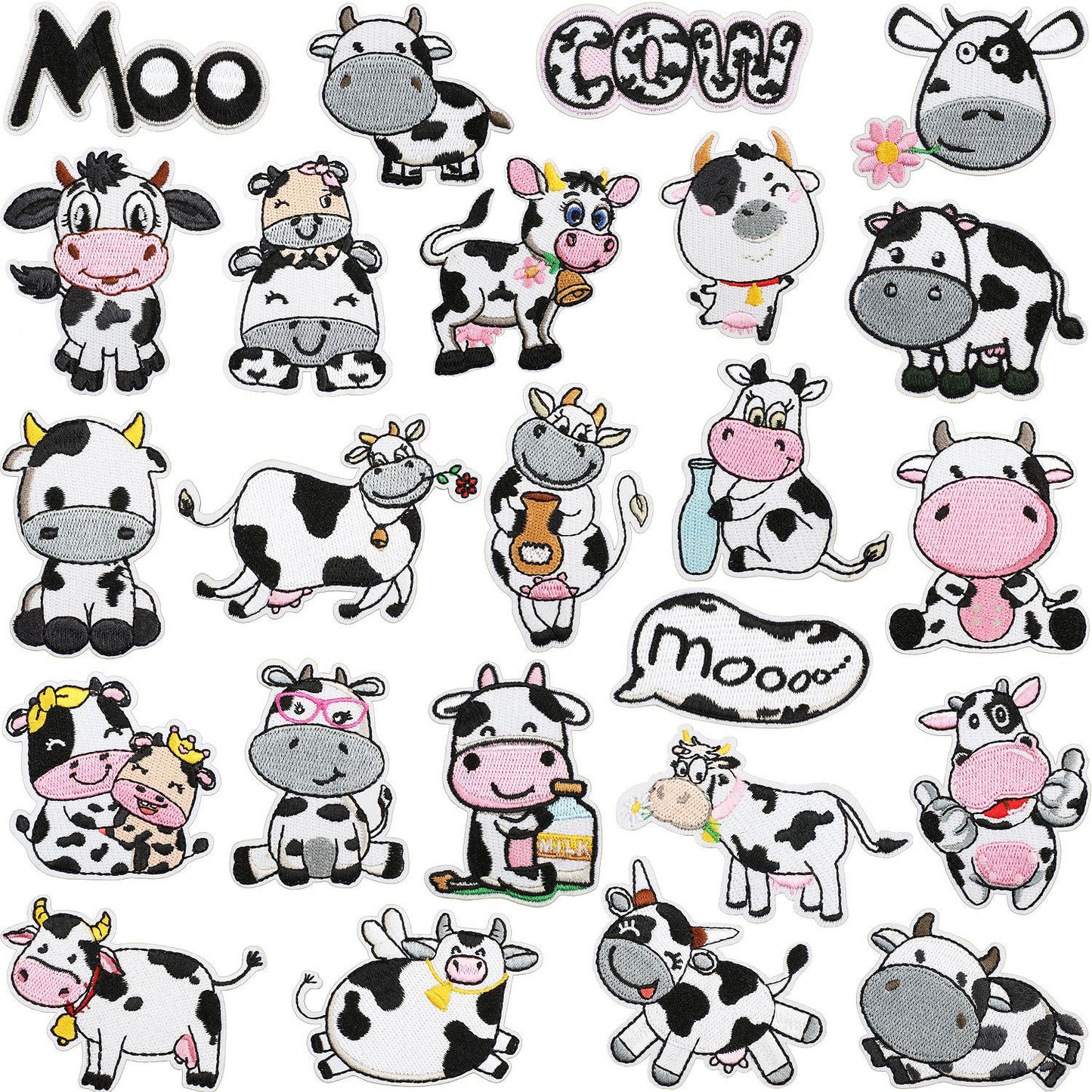 Iron-on Cute Cartoon Cow Embroidered Patch