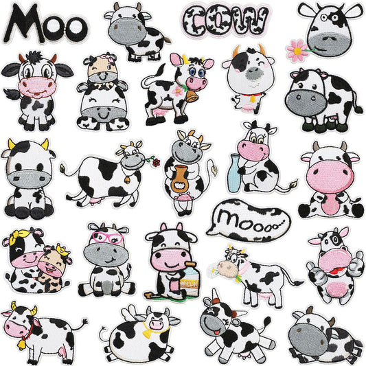 Iron-on Cute Cartoon Cow Embroidered Patch