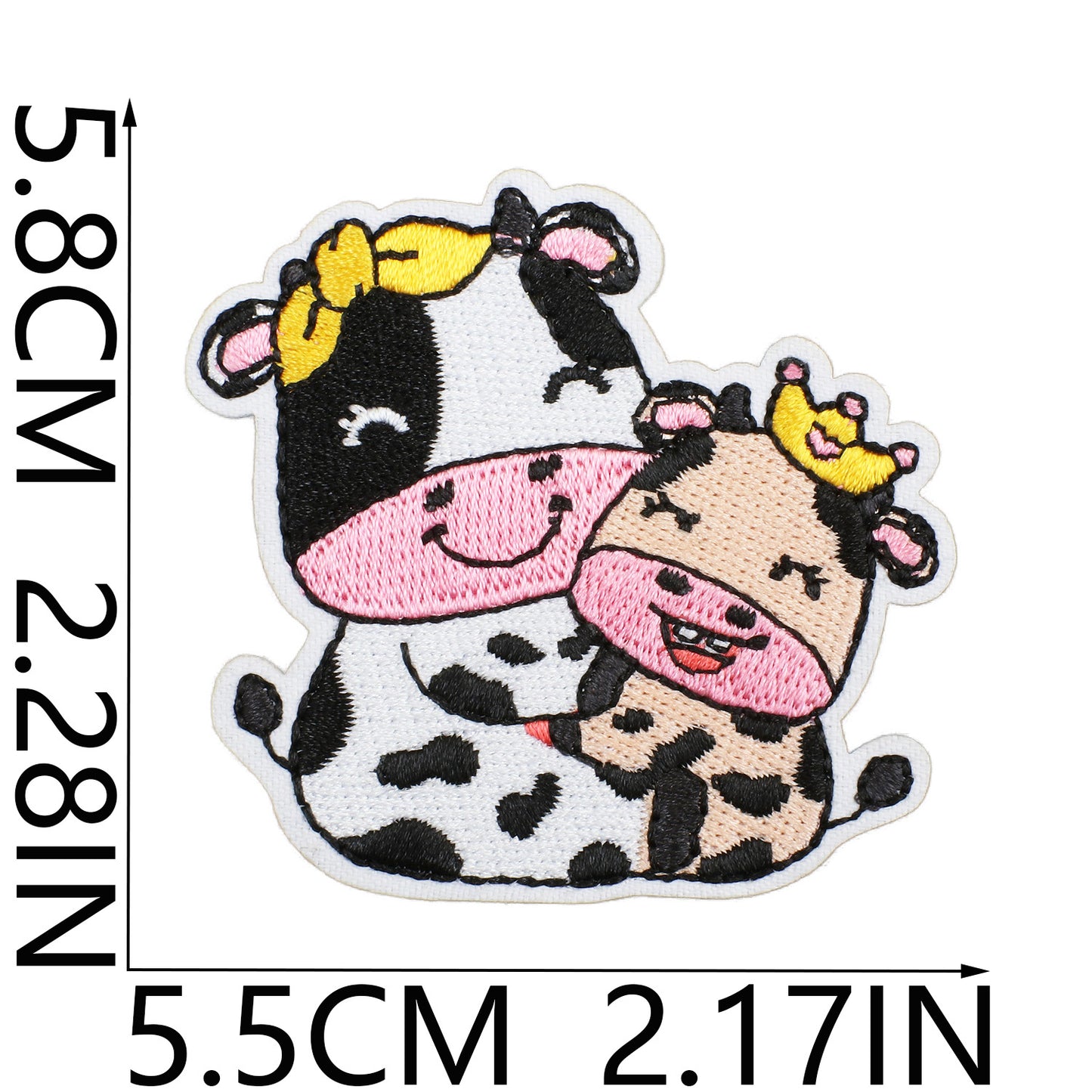 Iron-on Cute Cartoon Cow Embroidered Patch
