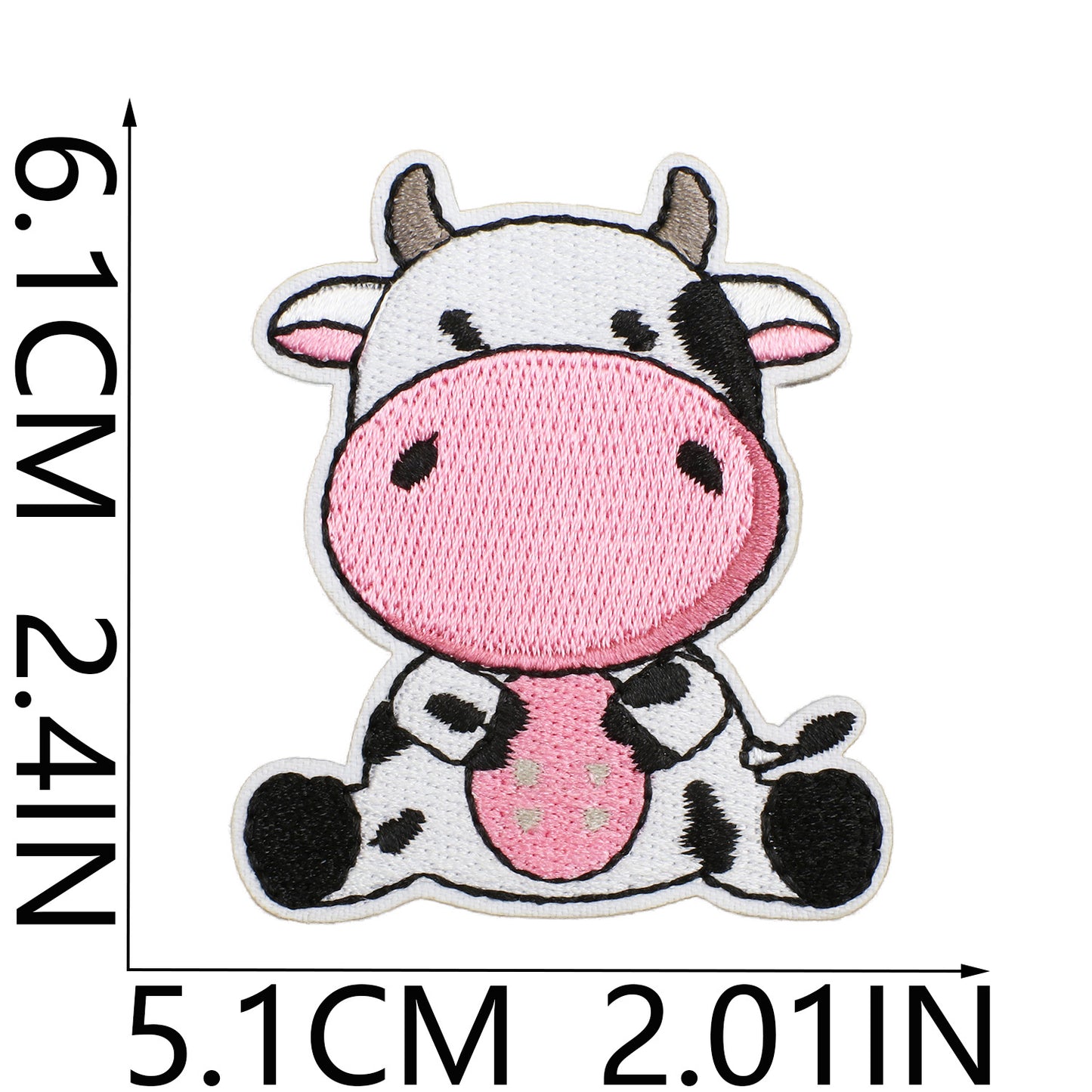 Iron-on Cute Cartoon Cow Embroidered Patch