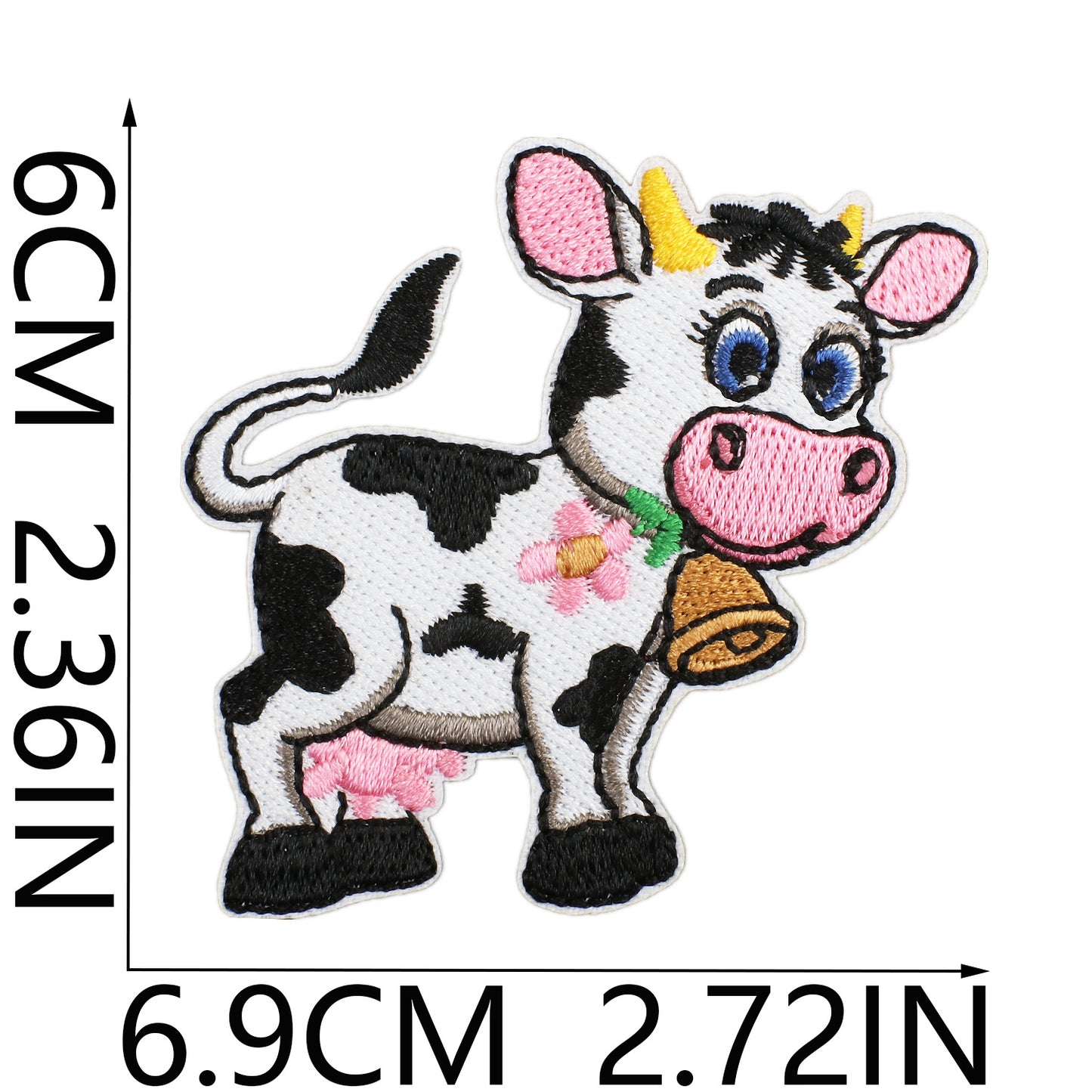 Iron-on Cute Cartoon Cow Embroidered Patch