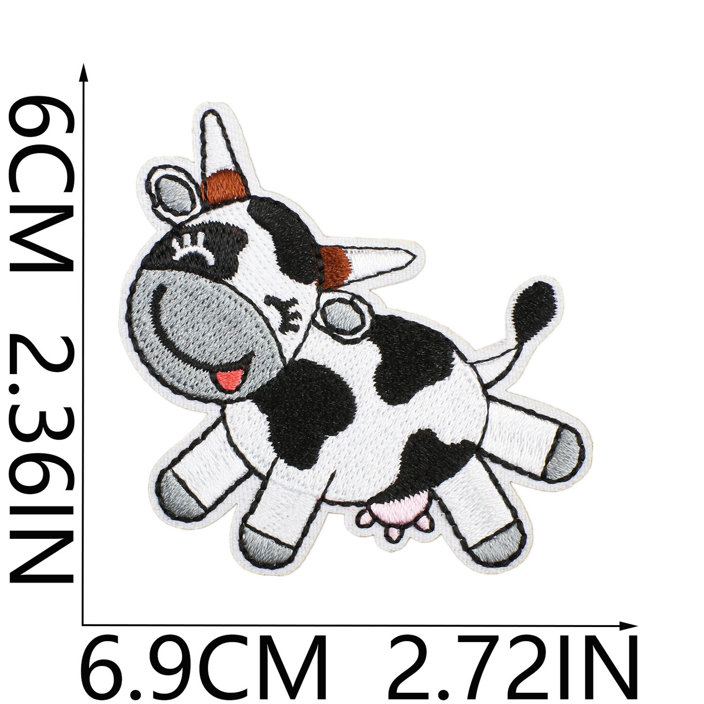 Iron-on Cute Cartoon Cow Embroidered Patch