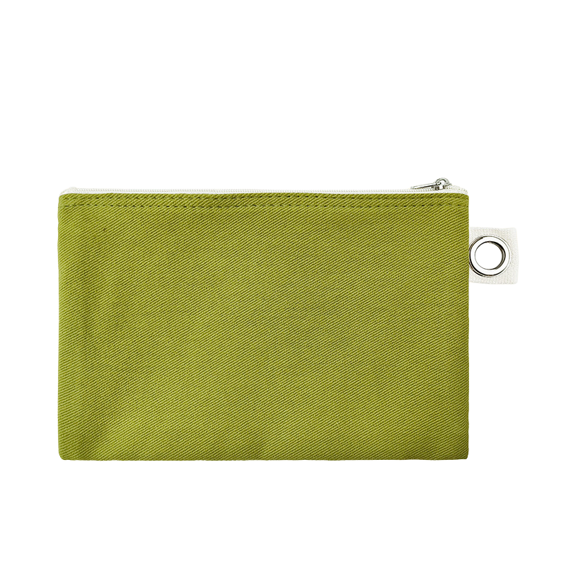 19*12.5cm-Cotton Canvas Zipper Pouch with Grommet