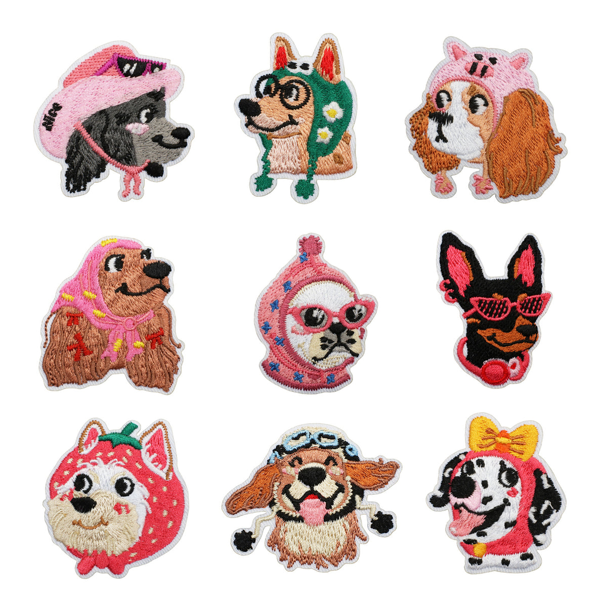 Cartoon Dog Embroidered Patch Animal Fabric Badge for Garment Bag Decoration
