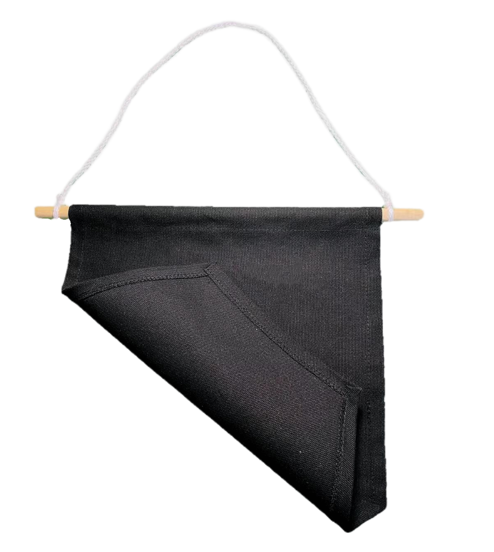 3pcs Set Black Hanging Pennant Blank Cotton Canvas Banner Flag for Decorative
