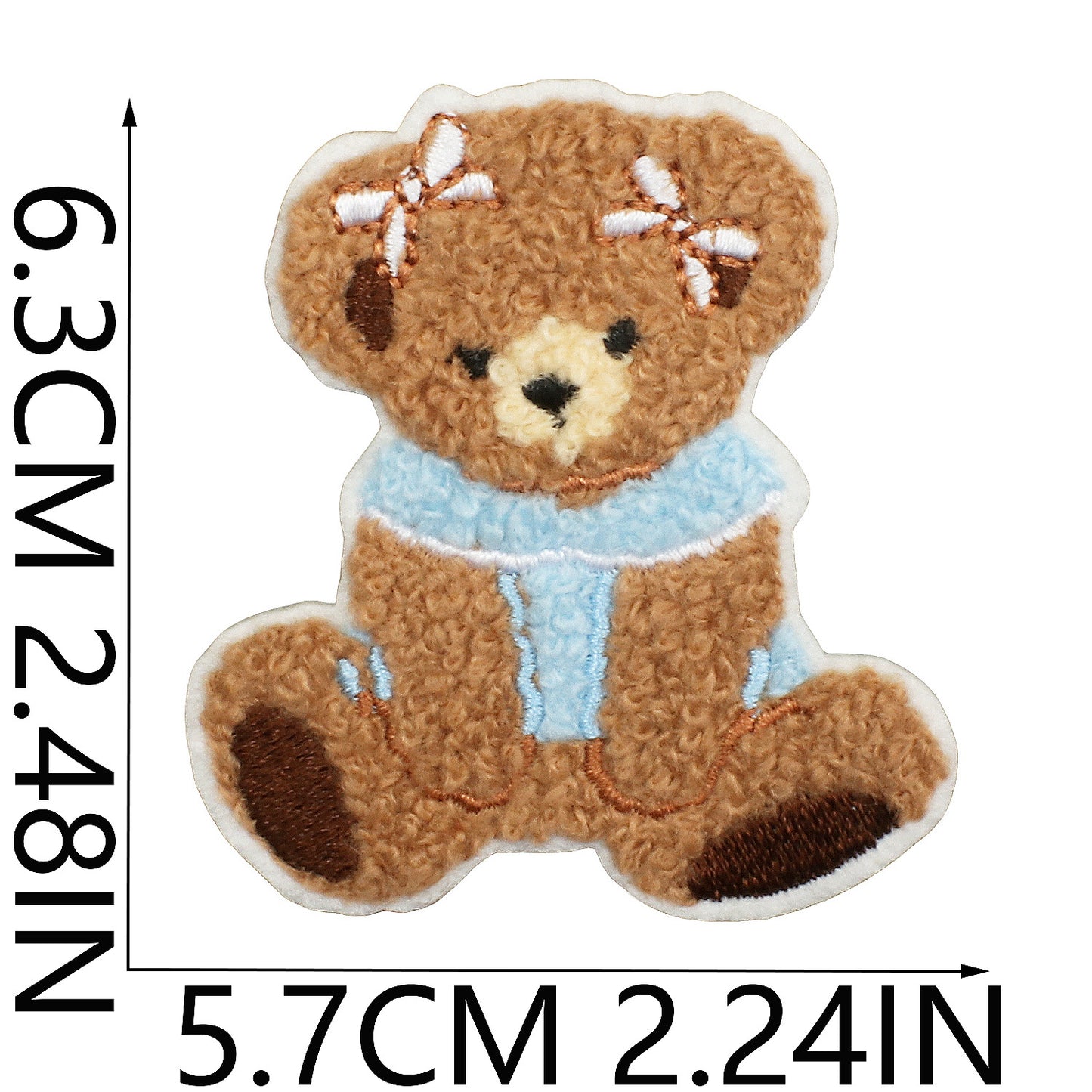 16pcs Iron-On Chenille Patch Set | Cute Teddy Bear Designs with Hats, Scarves, Bows & Seasonal Outfits