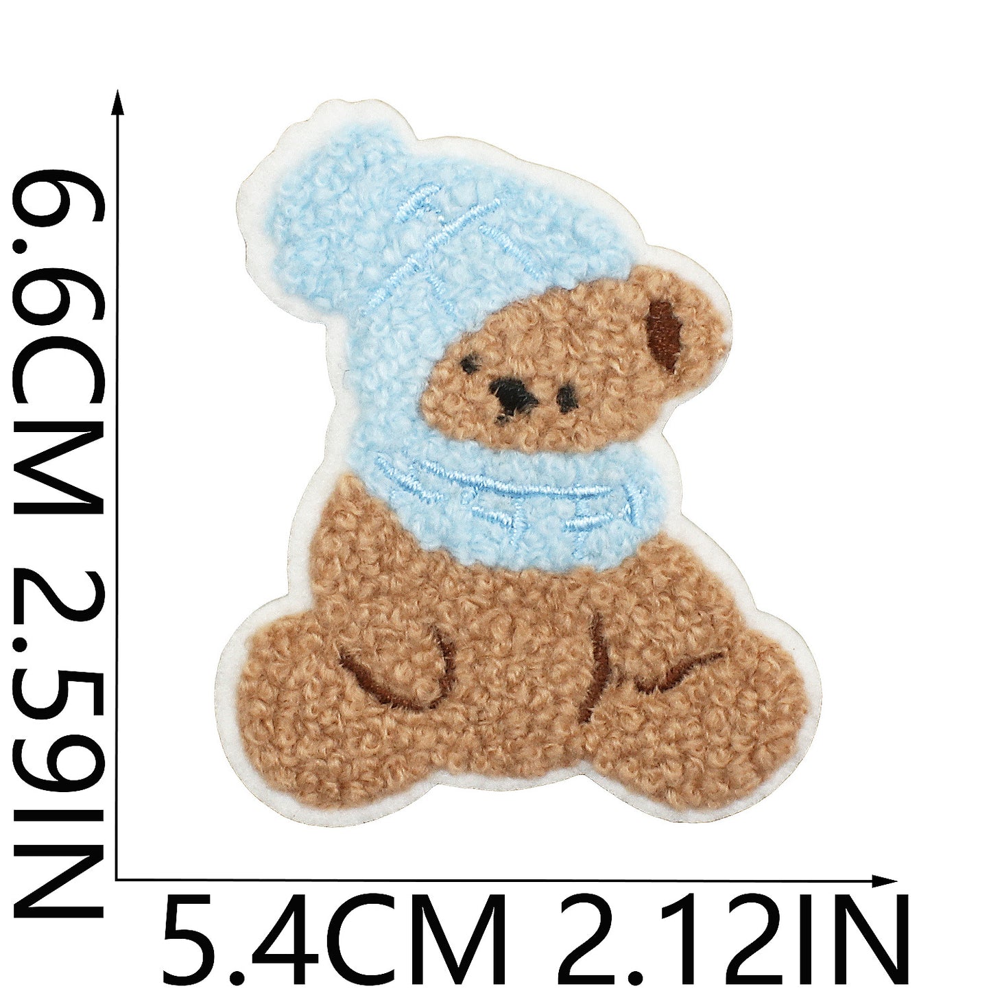 16pcs Iron-On Chenille Patch Set | Cute Teddy Bear Designs with Hats, Scarves, Bows & Seasonal Outfits