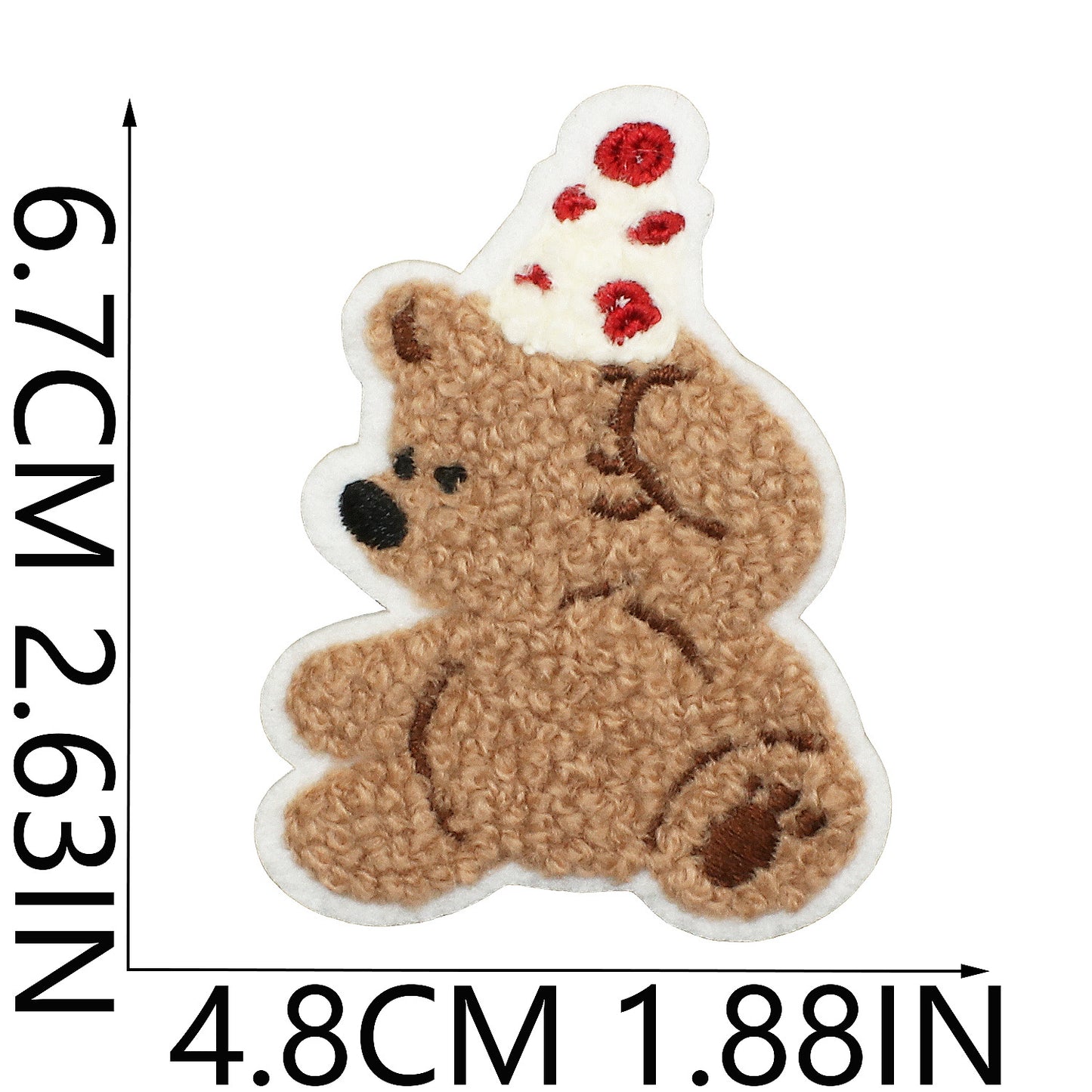 16pcs Iron-On Chenille Patch Set | Cute Teddy Bear Designs with Hats, Scarves, Bows & Seasonal Outfits