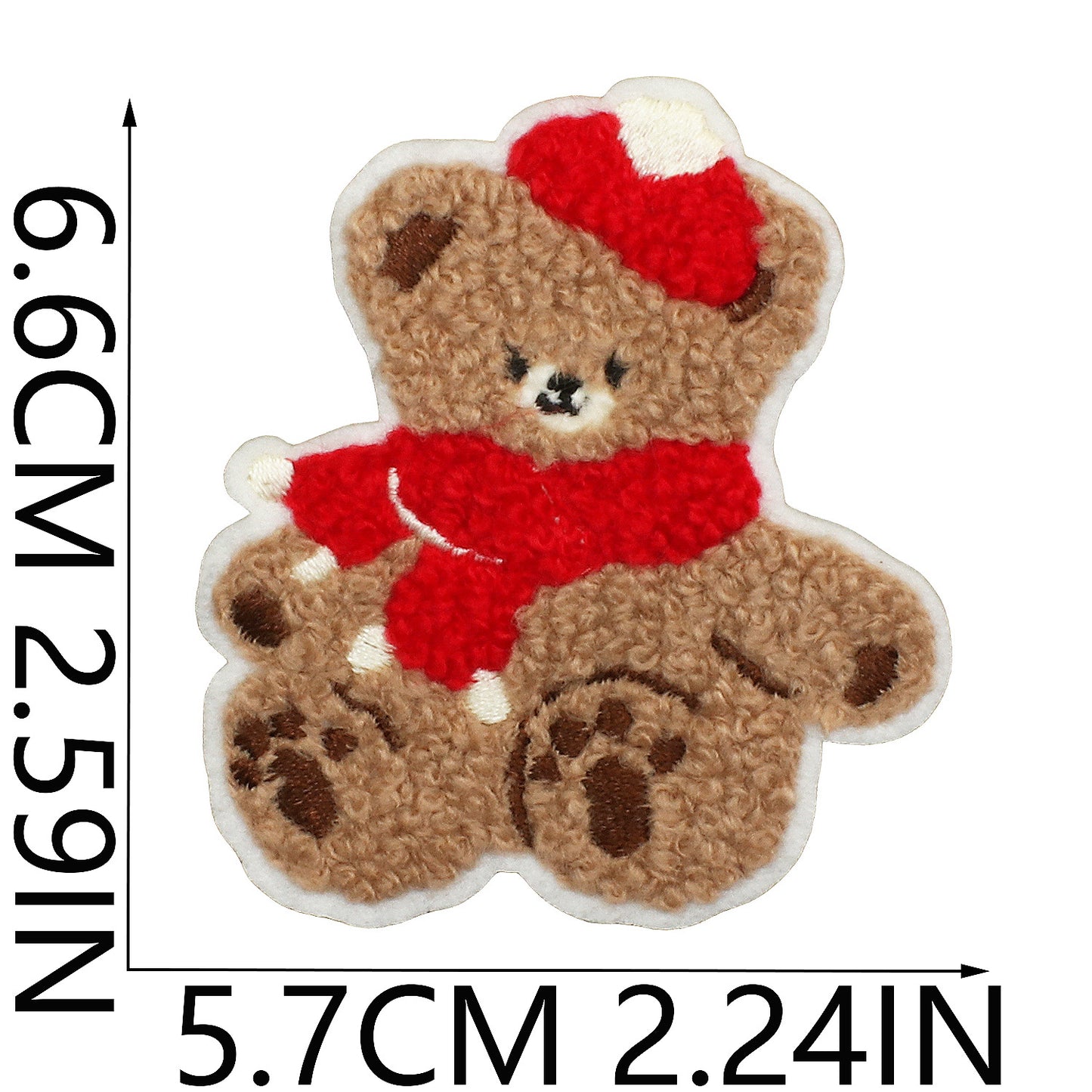 16pcs Iron-On Chenille Patch Set | Cute Teddy Bear Designs with Hats, Scarves, Bows & Seasonal Outfits