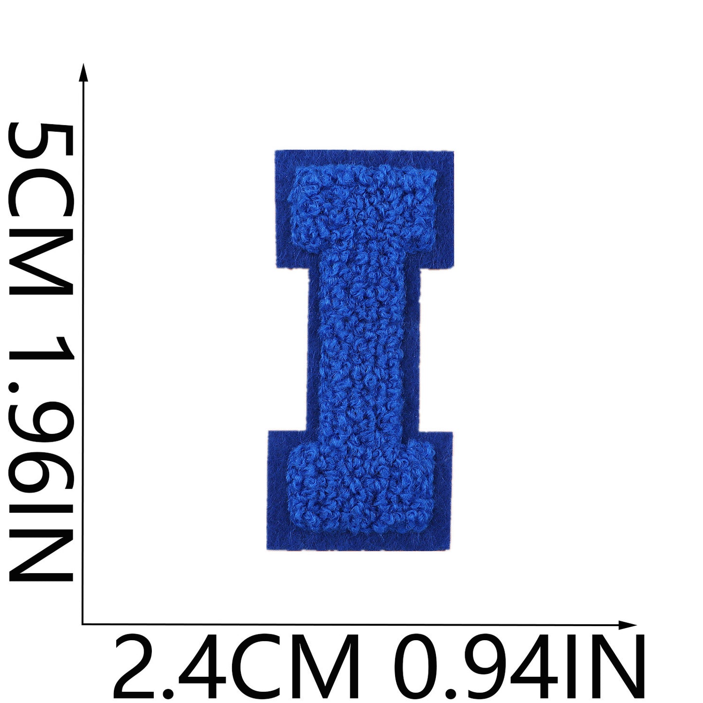 Iron-On Rainbow Chenille Letter Patch – 5cm Tall, Multi-Color Alphabet