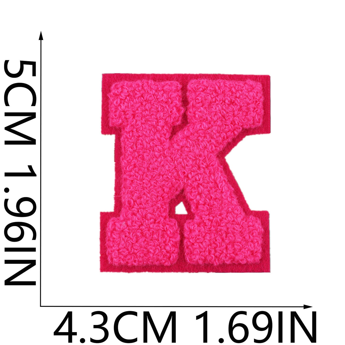 Iron-On Rainbow Chenille Letter Patch – 5cm Tall, Multi-Color Alphabet
