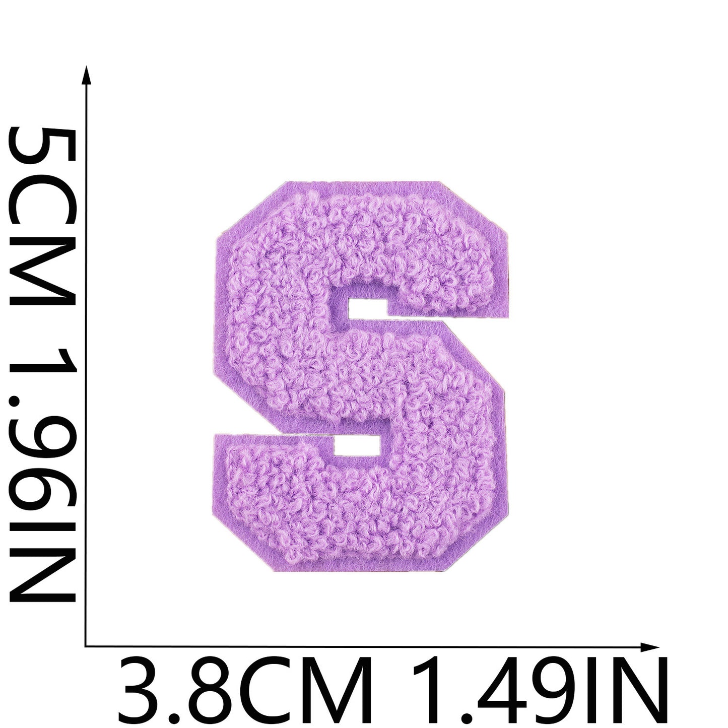 Iron-On Rainbow Chenille Letter Patch – 5cm Tall, Multi-Color Alphabet