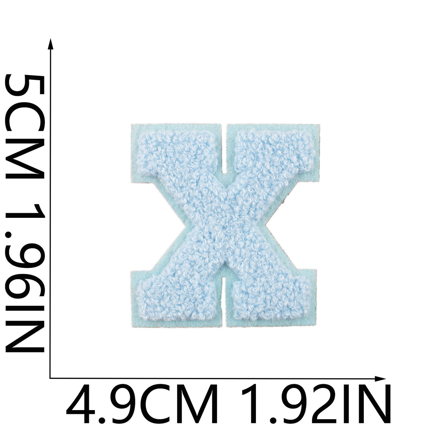 Iron-On Rainbow Chenille Letter Patch – 5cm Tall, Multi-Color Alphabet