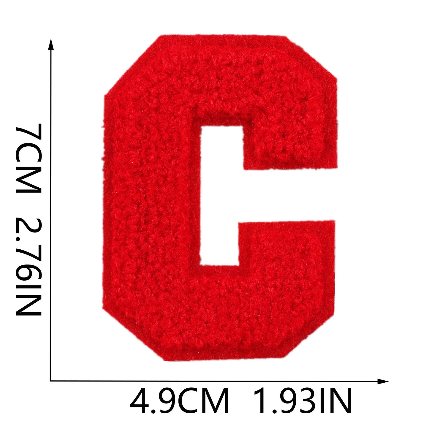Iron-On Rainbow Chenille Letter Patch – 7cm Tall, Multi-Color Alphabet
