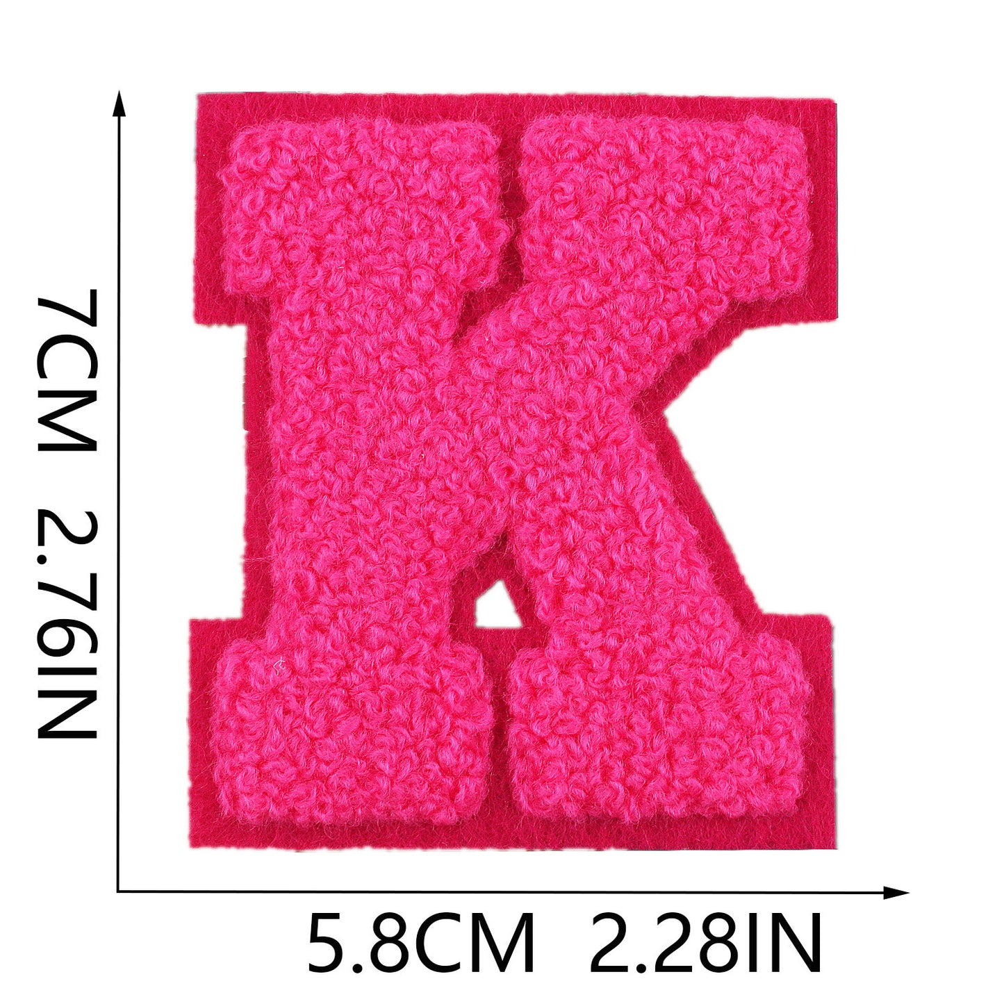 Iron-On Rainbow Chenille Letter Patch – 7cm Tall, Multi-Color Alphabet