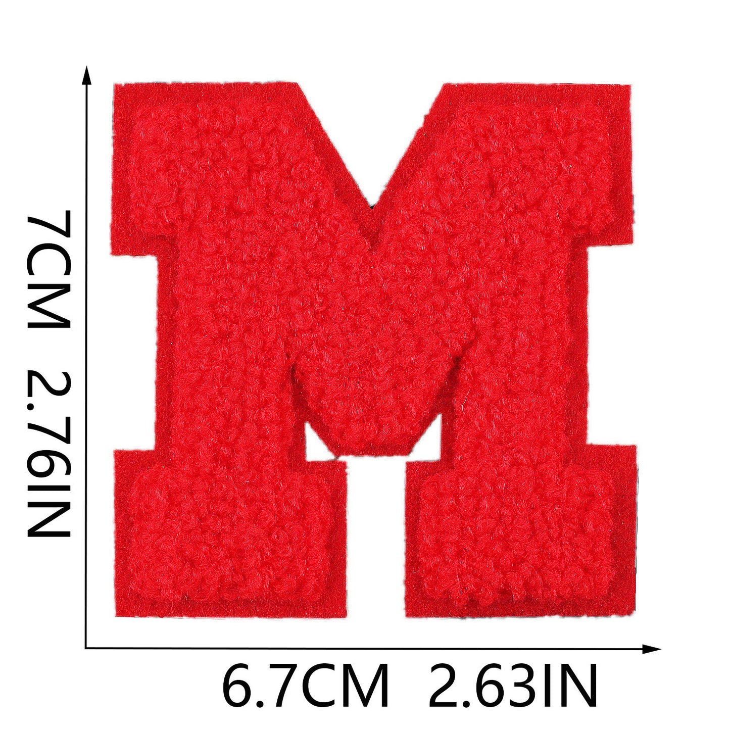 Iron-On Rainbow Chenille Letter Patch – 7cm Tall, Multi-Color Alphabet