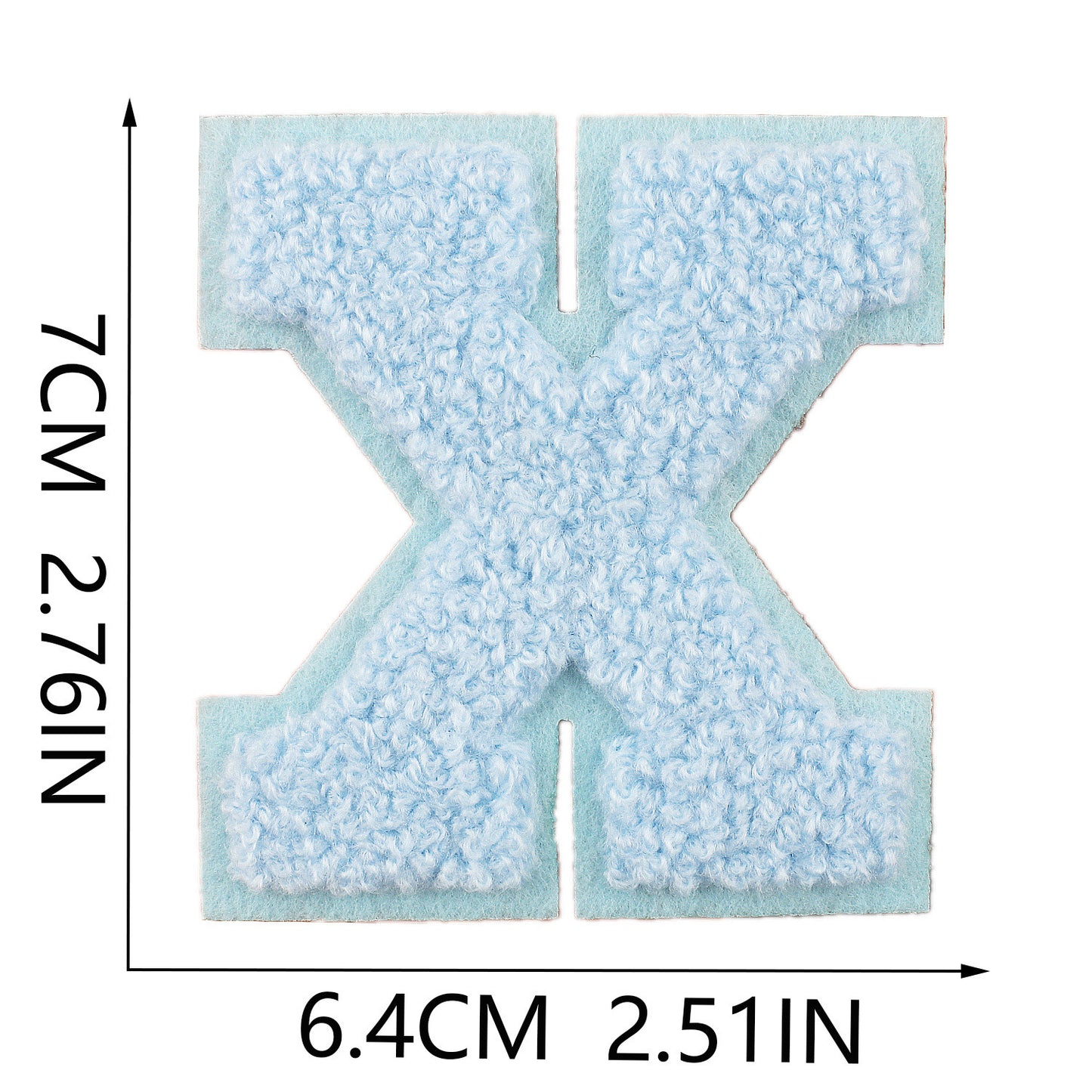 Iron-On Rainbow Chenille Letter Patch – 7cm Tall, Multi-Color Alphabet