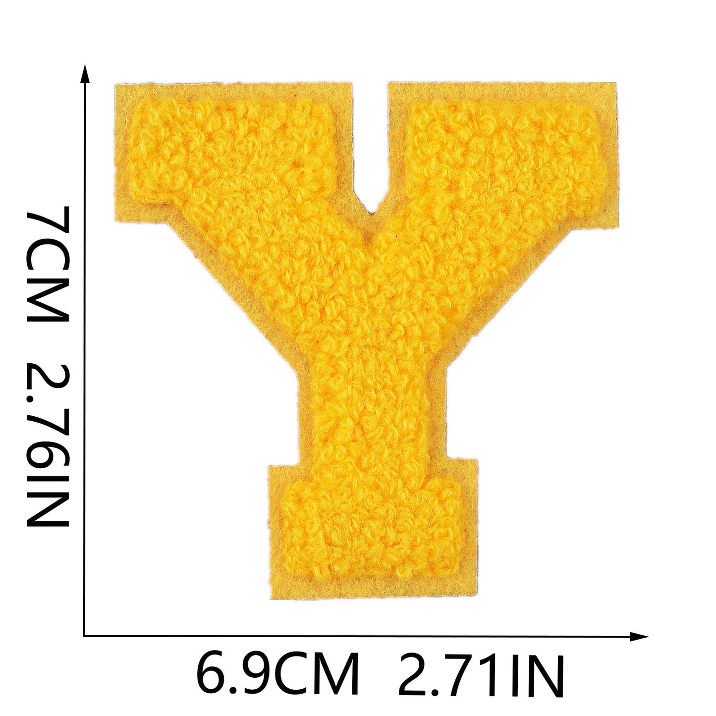 Iron-On Rainbow Chenille Letter Patch – 7cm Tall, Multi-Color Alphabet