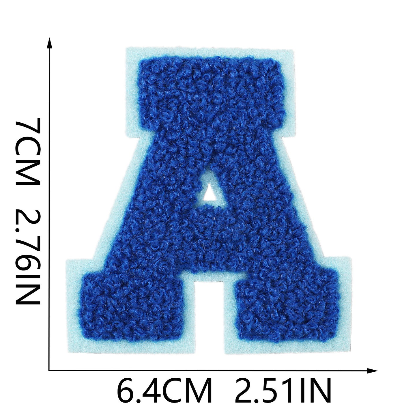 Iron-On Dual-Color Rainbow Chenille Letter Patch – 7cm Tall, Multi-Color Alphabet