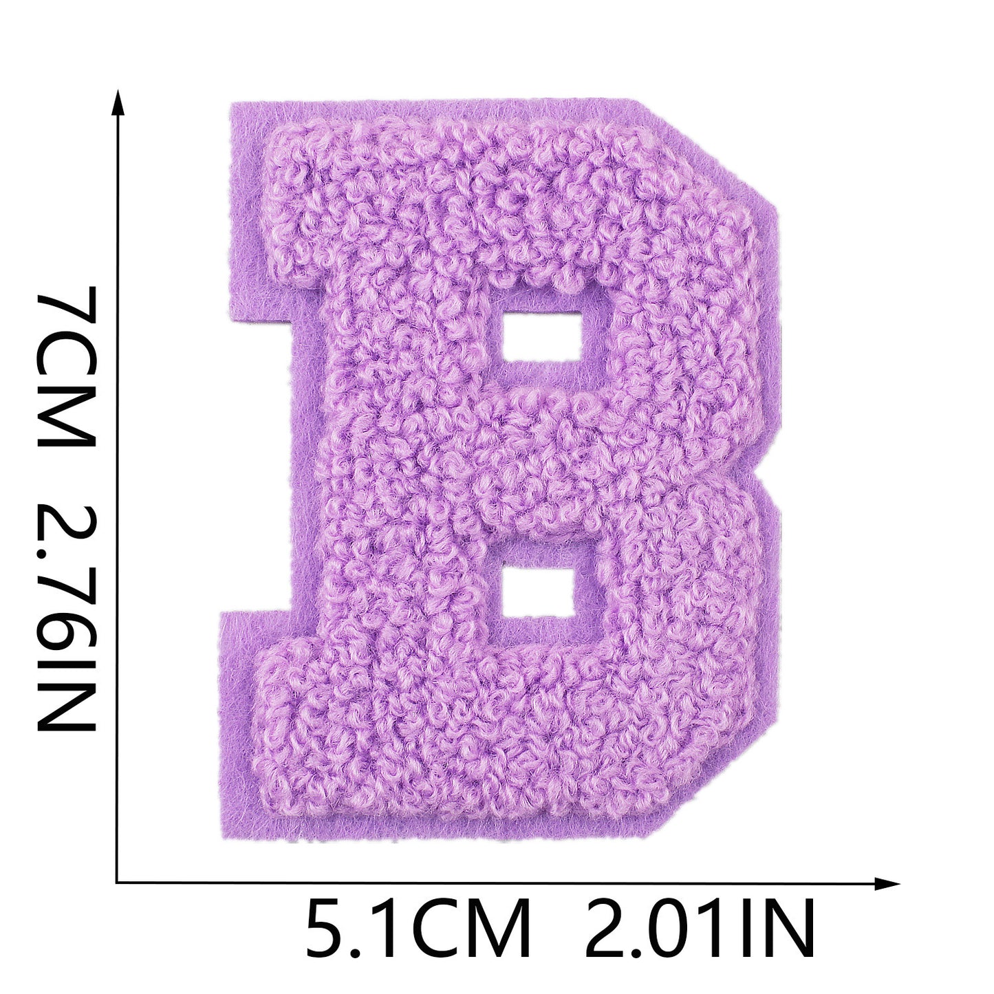 Iron-On Dual-Color Rainbow Chenille Letter Patch – 7cm Tall, Multi-Color Alphabet