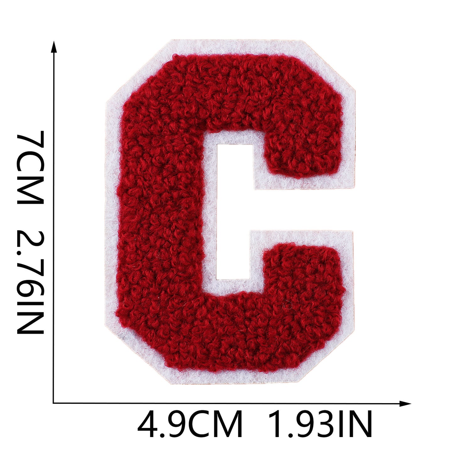 Iron-On Dual-Color Rainbow Chenille Letter Patch – 7cm Tall, Multi-Color Alphabet