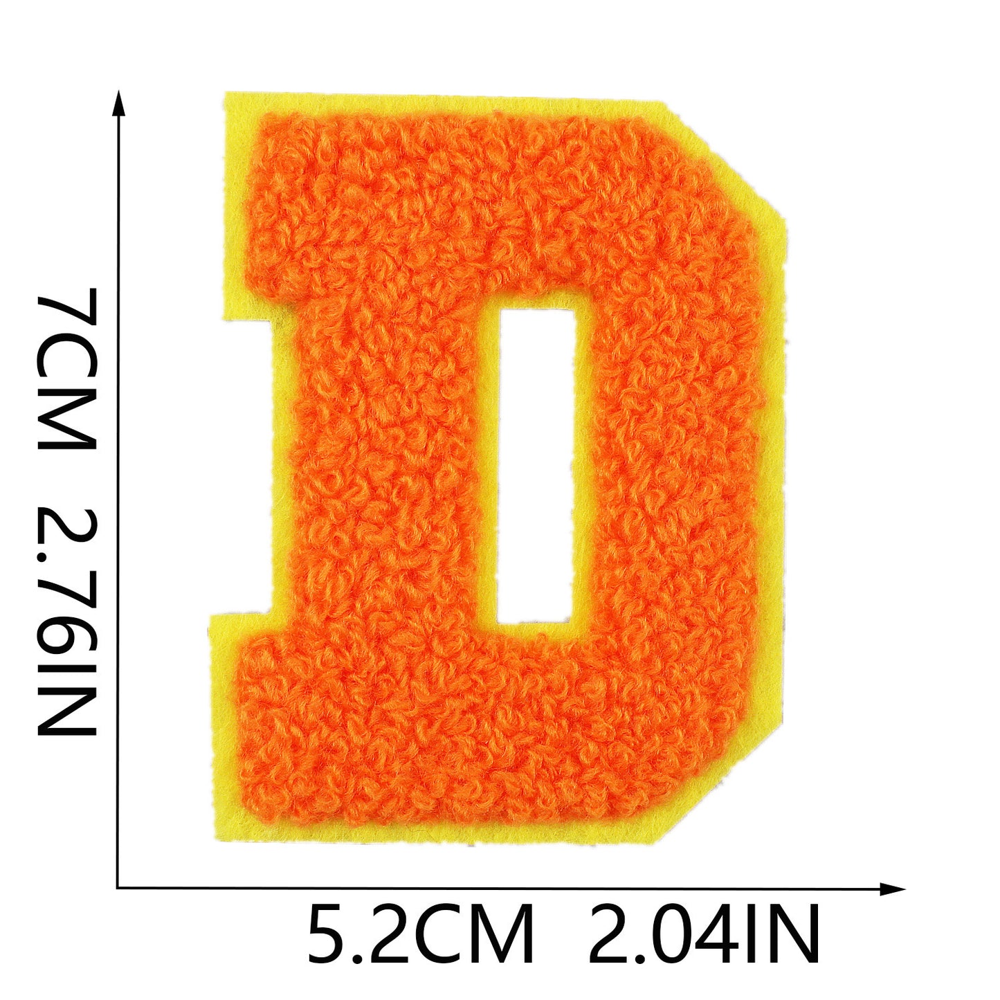 Iron-On Dual-Color Rainbow Chenille Letter Patch – 7cm Tall, Multi-Color Alphabet