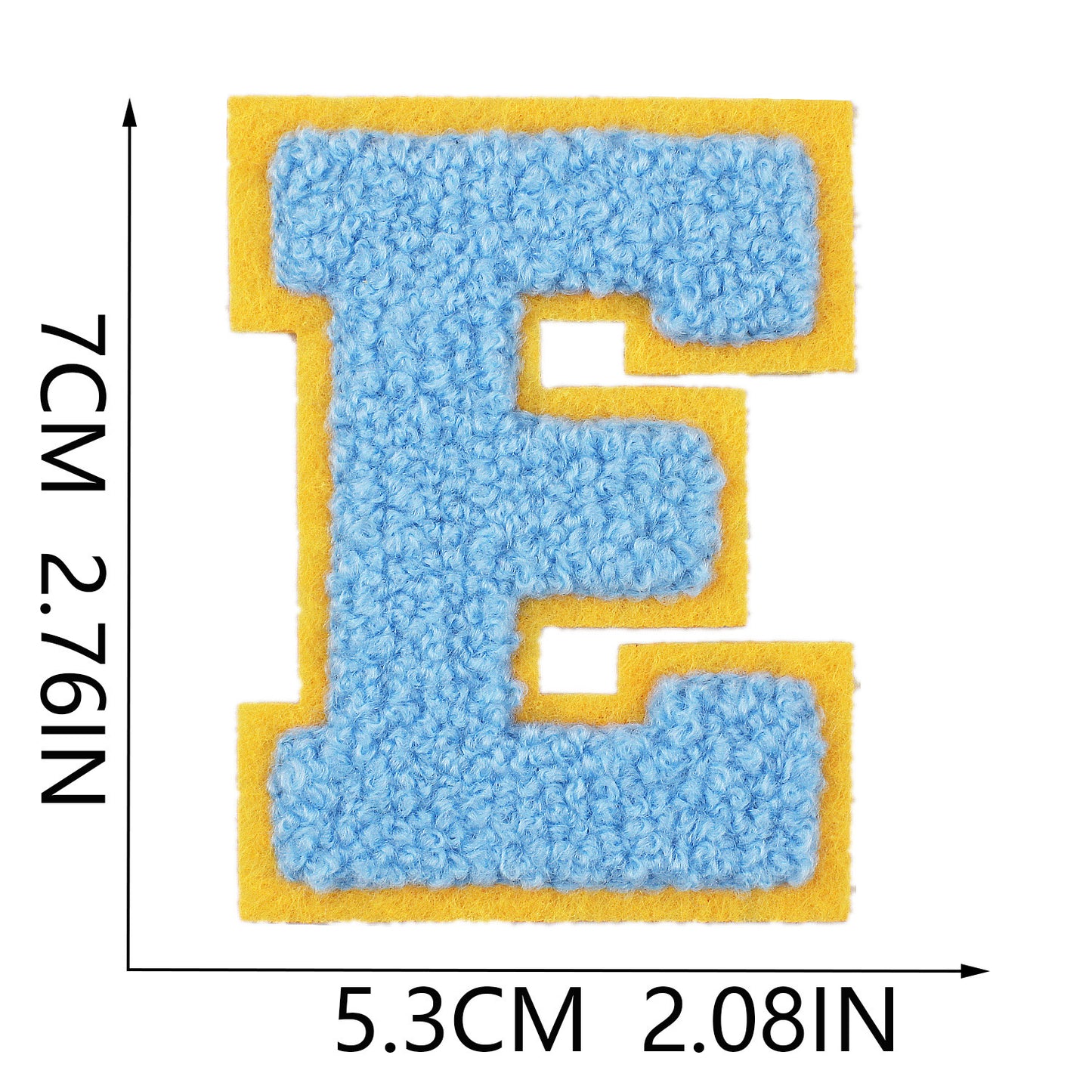 Iron-On Dual-Color Rainbow Chenille Letter Patch – 7cm Tall, Multi-Color Alphabet