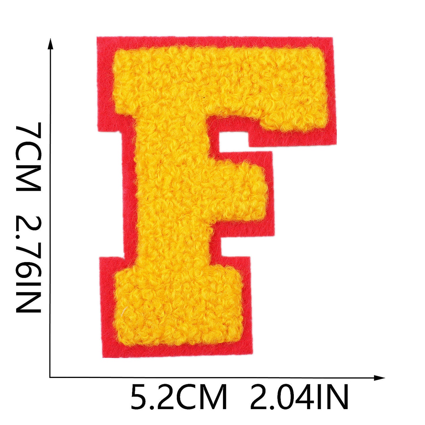 Iron-On Dual-Color Rainbow Chenille Letter Patch – 7cm Tall, Multi-Color Alphabet