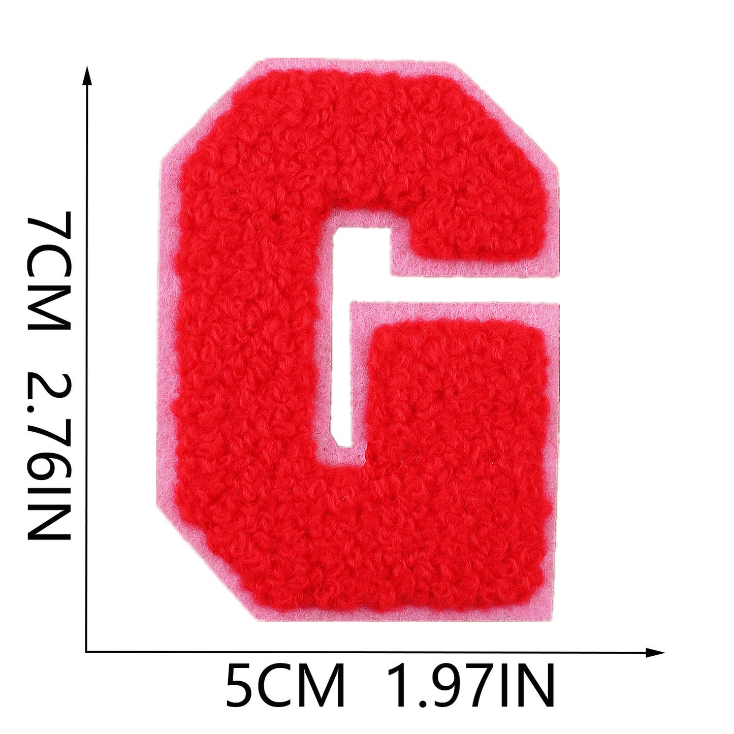 Iron-On Dual-Color Rainbow Chenille Letter Patch – 7cm Tall, Multi-Color Alphabet