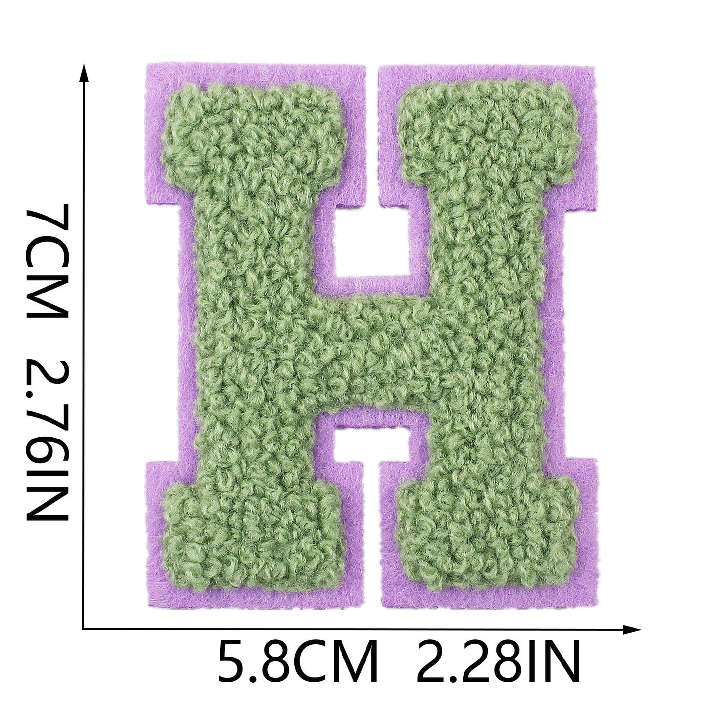 Iron-On Dual-Color Rainbow Chenille Letter Patch – 7cm Tall, Multi-Color Alphabet