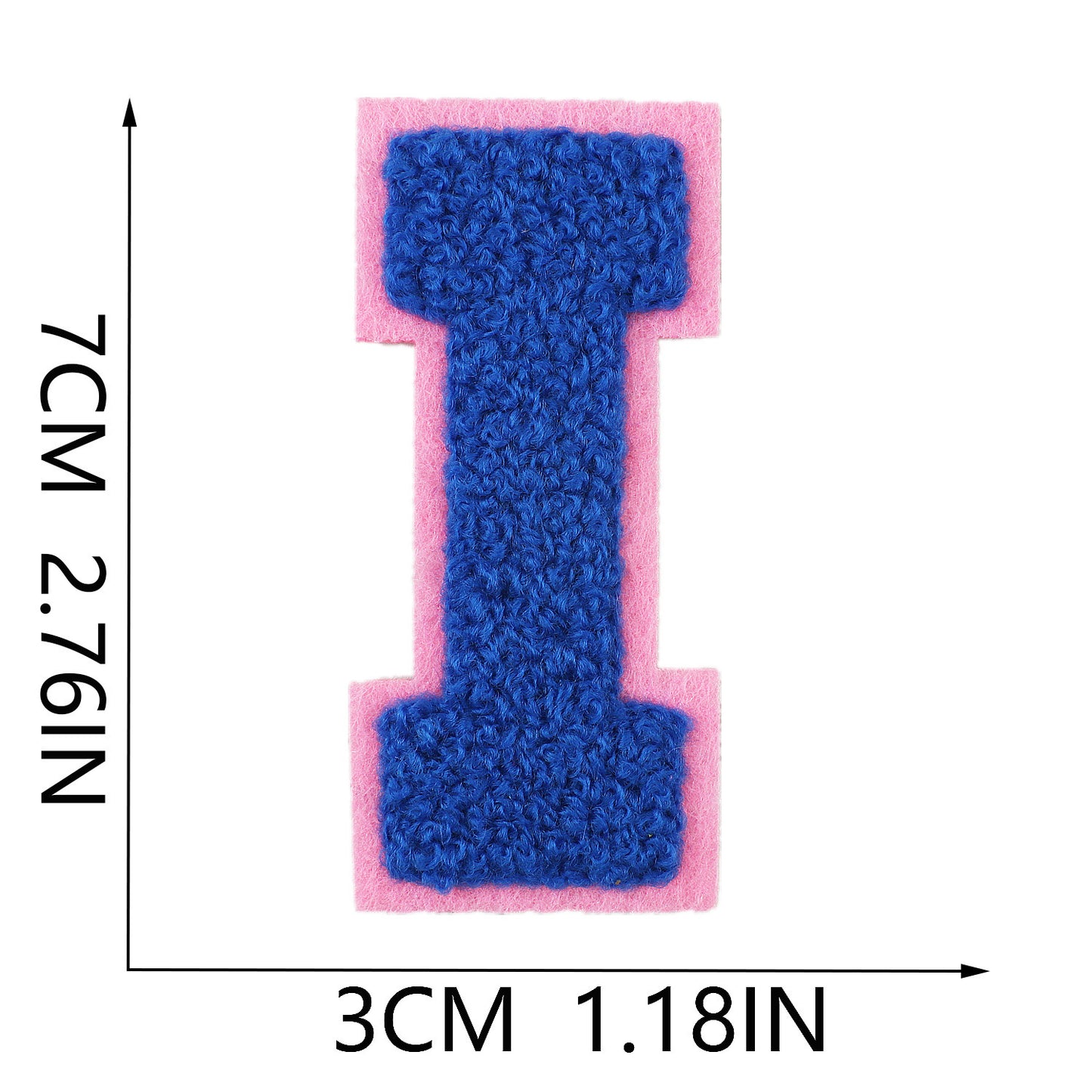 Iron-On Dual-Color Rainbow Chenille Letter Patch – 7cm Tall, Multi-Color Alphabet