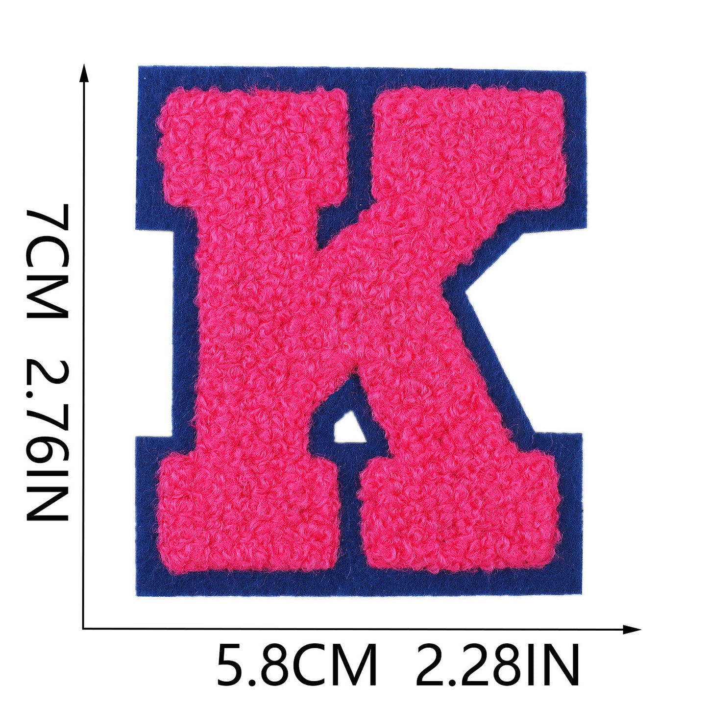 Iron-On Dual-Color Rainbow Chenille Letter Patch – 7cm Tall, Multi-Color Alphabet