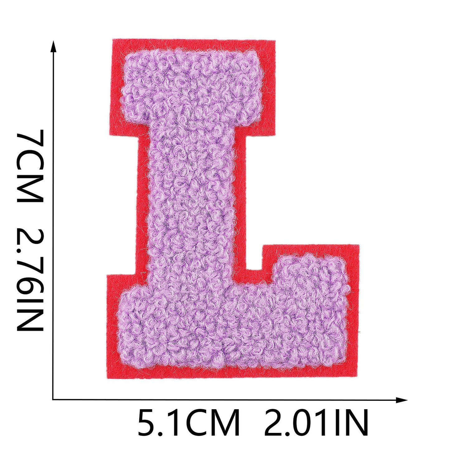 Iron-On Dual-Color Rainbow Chenille Letter Patch – 7cm Tall, Multi-Color Alphabet
