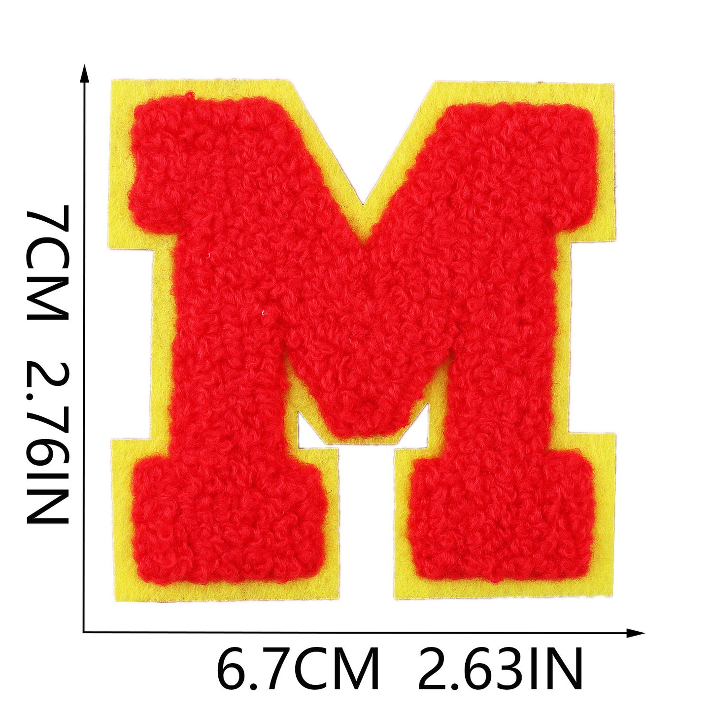 Iron-On Dual-Color Rainbow Chenille Letter Patch – 7cm Tall, Multi-Color Alphabet