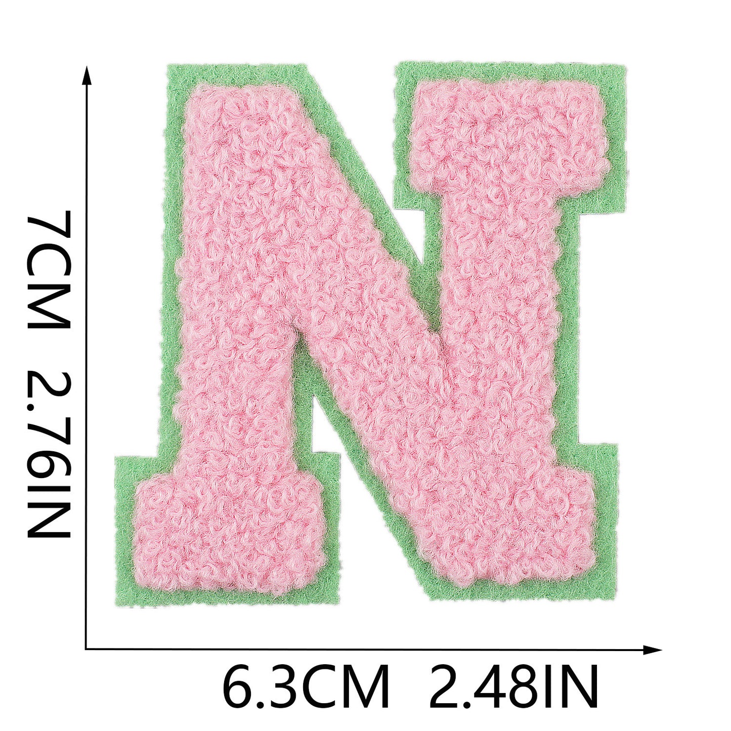 Iron-On Dual-Color Rainbow Chenille Letter Patch – 7cm Tall, Multi-Color Alphabet