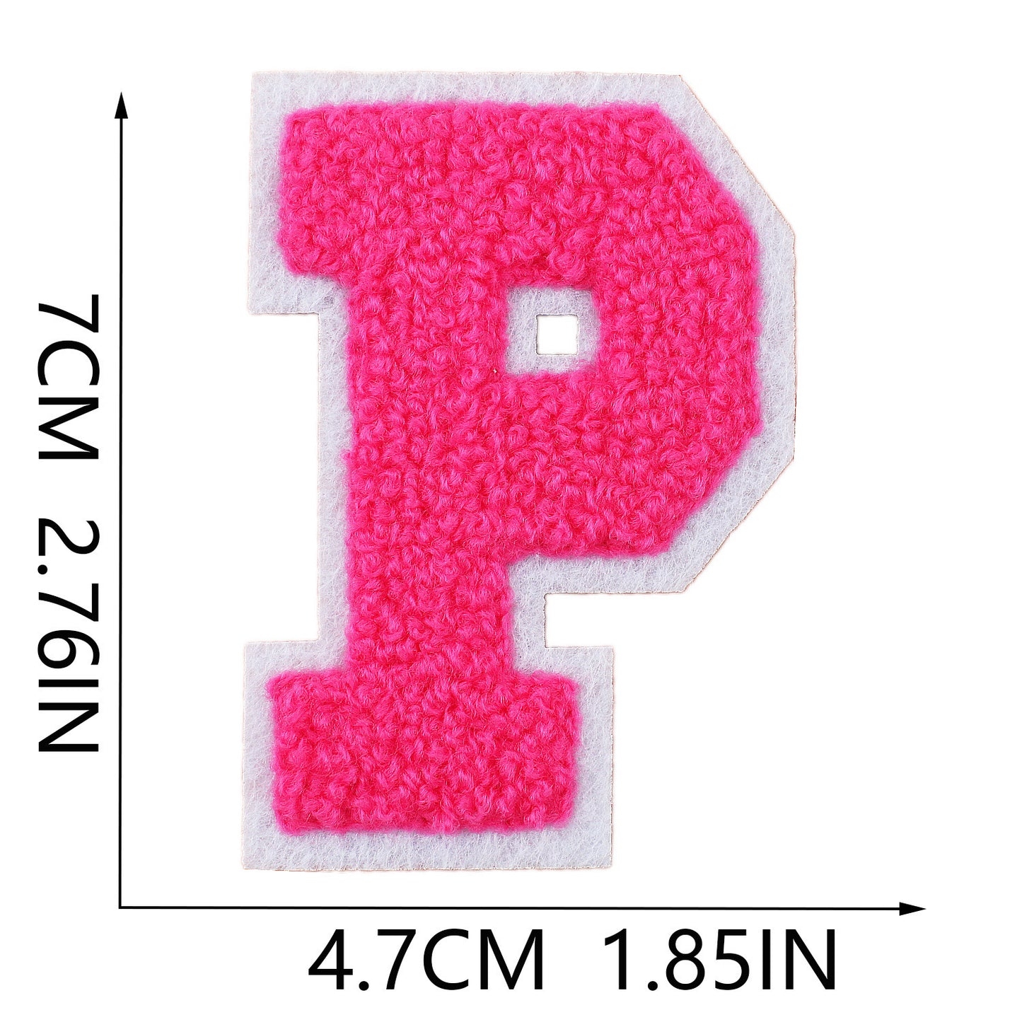 Iron-On Dual-Color Rainbow Chenille Letter Patch – 7cm Tall, Multi-Color Alphabet