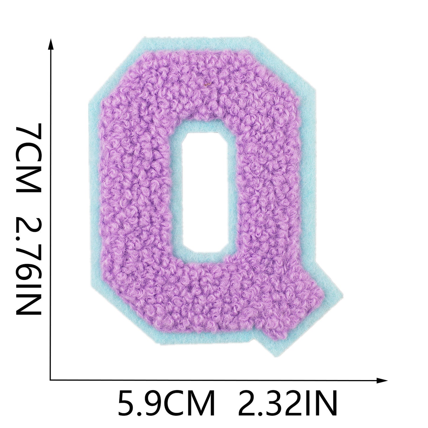 Iron-On Dual-Color Rainbow Chenille Letter Patch – 7cm Tall, Multi-Color Alphabet