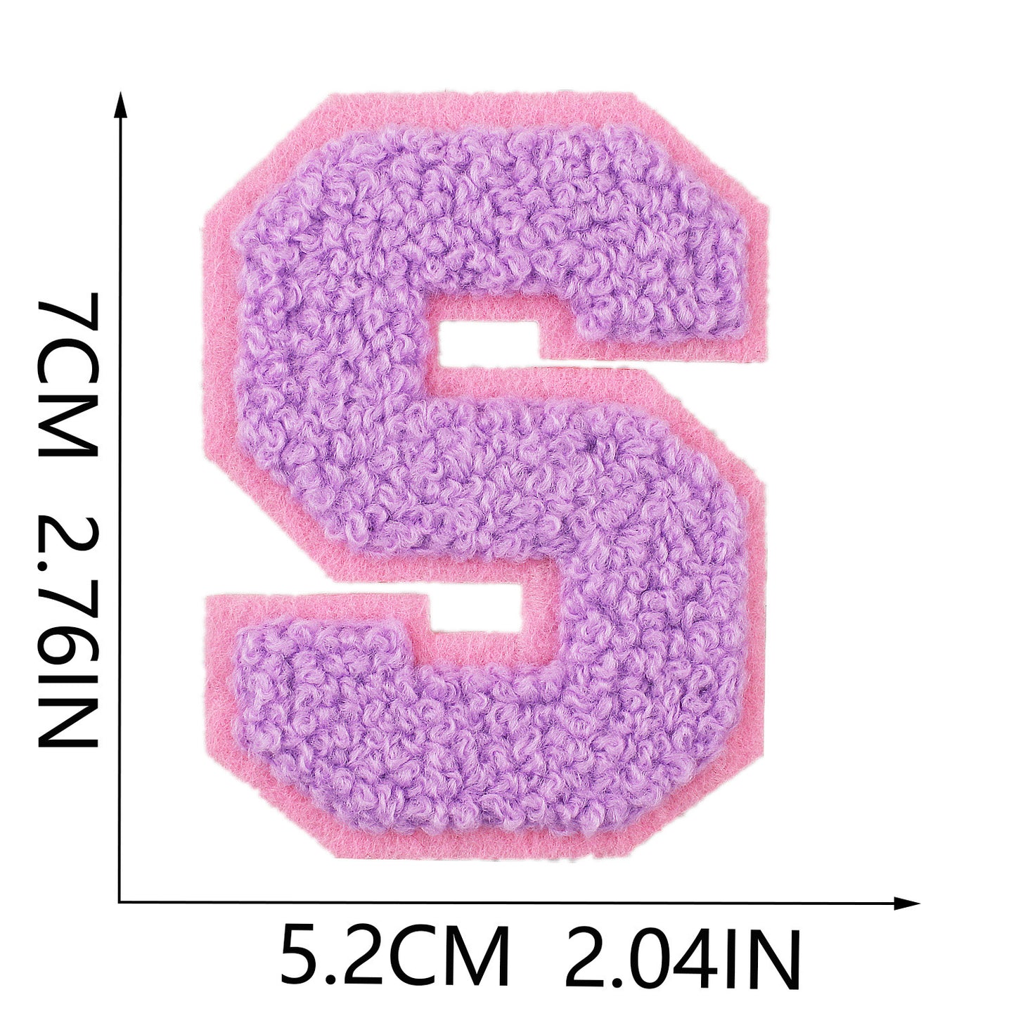 Iron-On Dual-Color Rainbow Chenille Letter Patch – 7cm Tall, Multi-Color Alphabet
