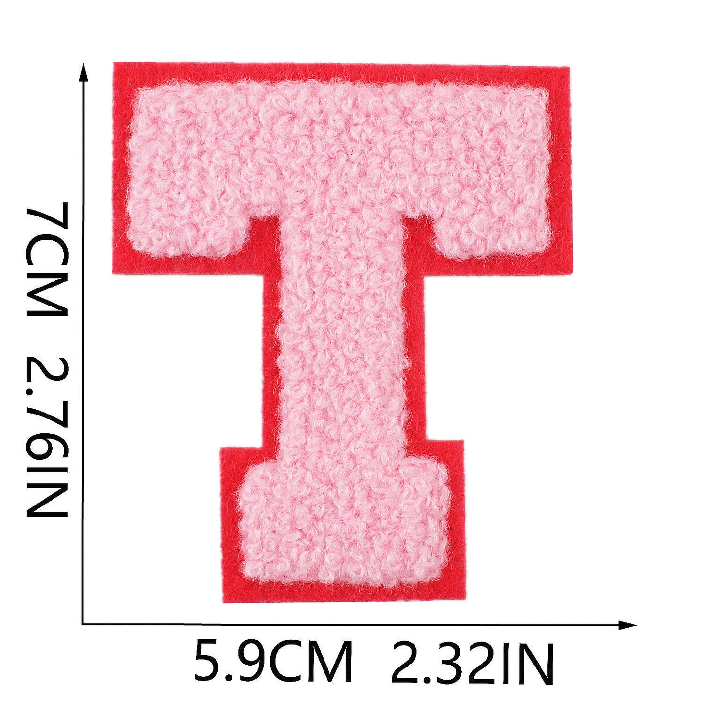 Iron-On Dual-Color Rainbow Chenille Letter Patch – 7cm Tall, Multi-Color Alphabet