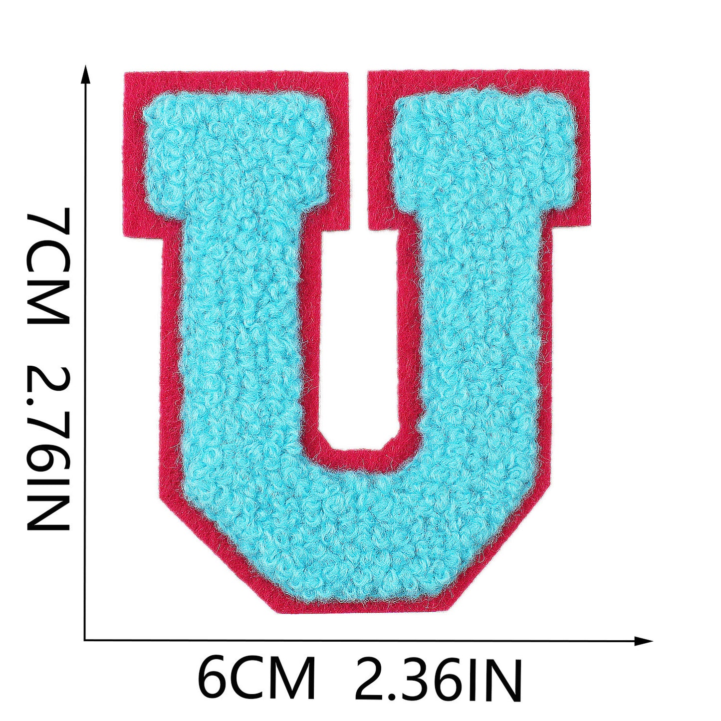 Iron-On Dual-Color Rainbow Chenille Letter Patch – 7cm Tall, Multi-Color Alphabet