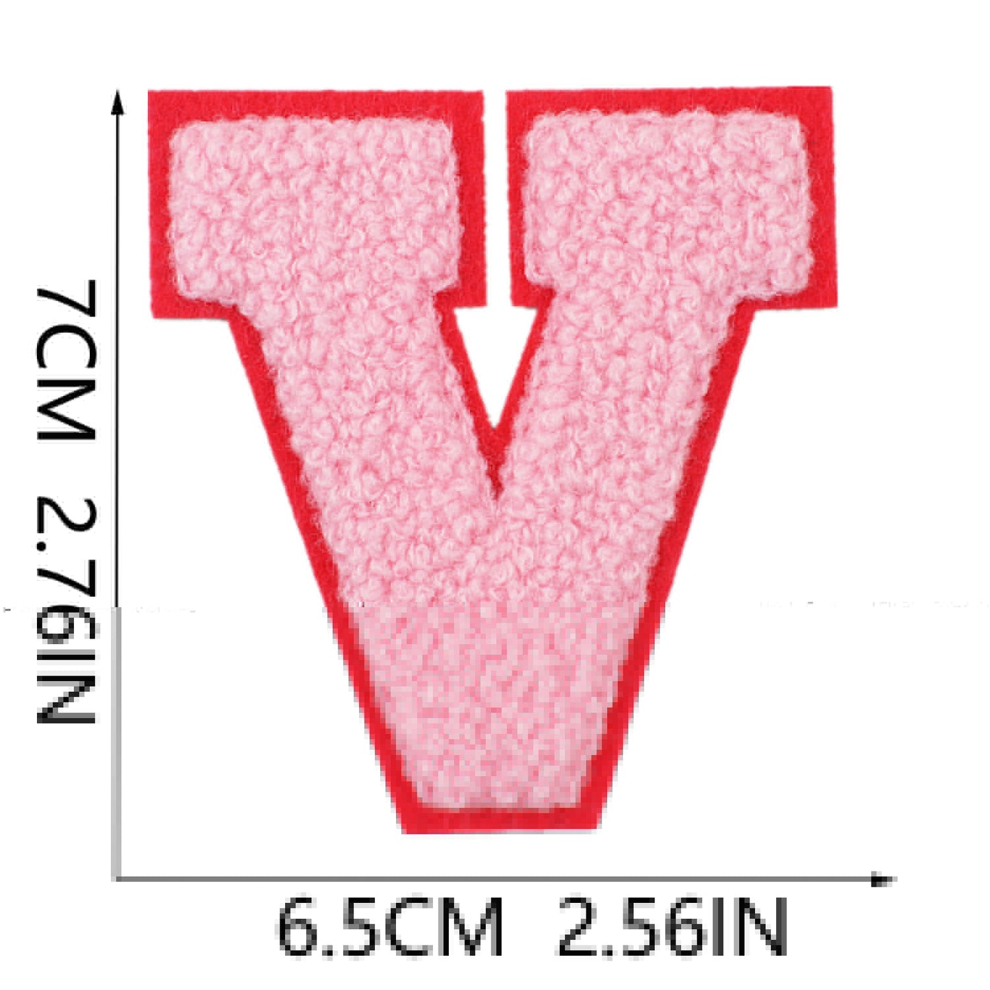 Iron-On Dual-Color Rainbow Chenille Letter Patch – 7cm Tall, Multi-Color Alphabet