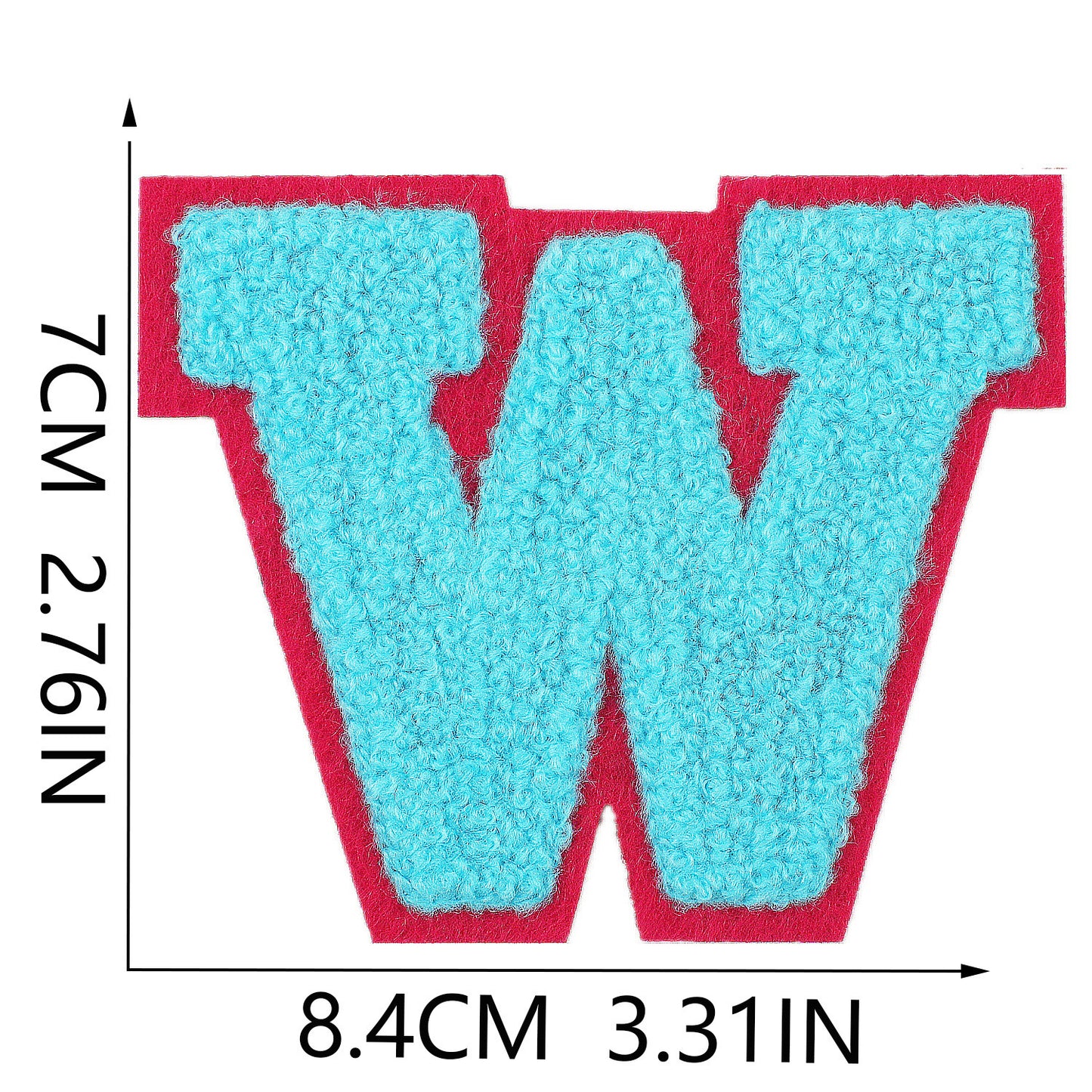 Iron-On Dual-Color Rainbow Chenille Letter Patch – 7cm Tall, Multi-Color Alphabet
