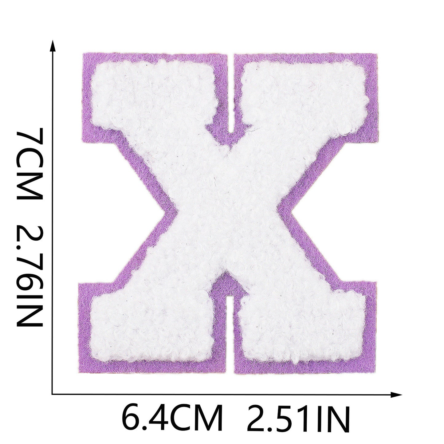 Iron-On Dual-Color Rainbow Chenille Letter Patch – 7cm Tall, Multi-Color Alphabet