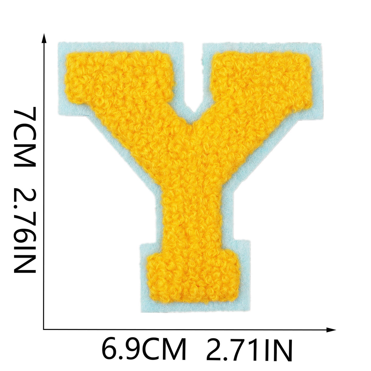 Iron-On Dual-Color Rainbow Chenille Letter Patch – 7cm Tall, Multi-Color Alphabet