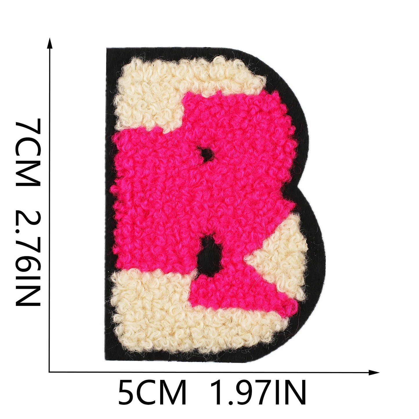 Iron-On Graffiti Color Block Chenille Letter Patch – 7cm Tall, Multi-Color Alphabet