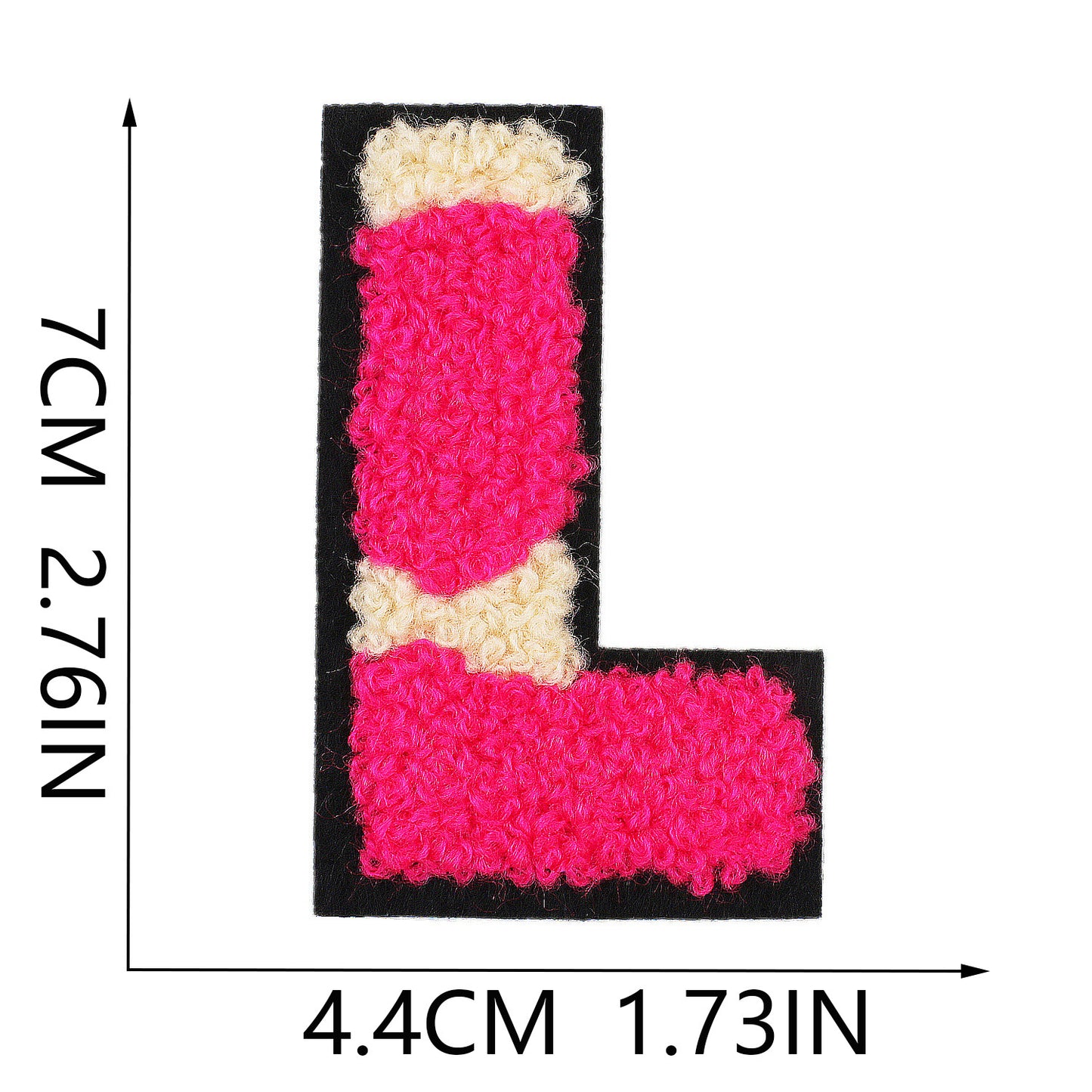 Iron-On Graffiti Color Block Chenille Letter Patch – 7cm Tall, Multi-Color Alphabet